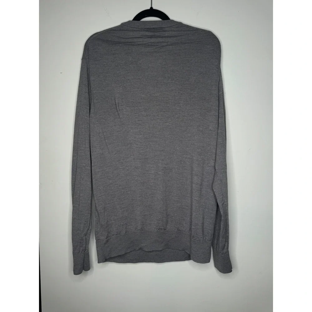 Brooks Brothers Brookstech Merino Wool V-Neck Sweater Mens XL Gray Pullover